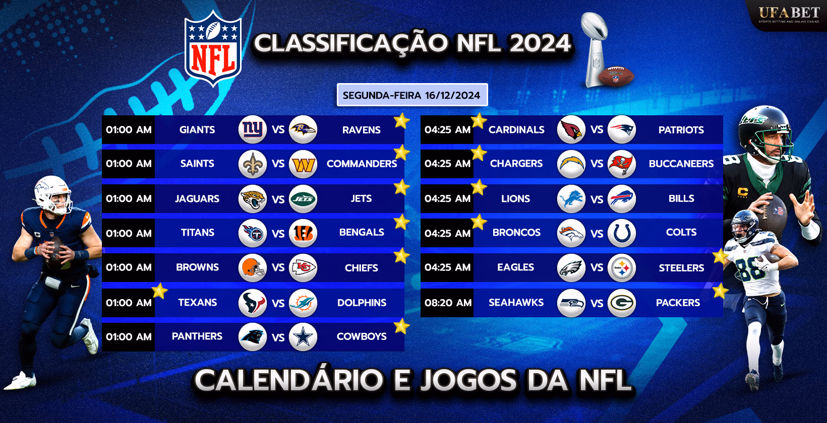 Agenda de Jogos da NFL