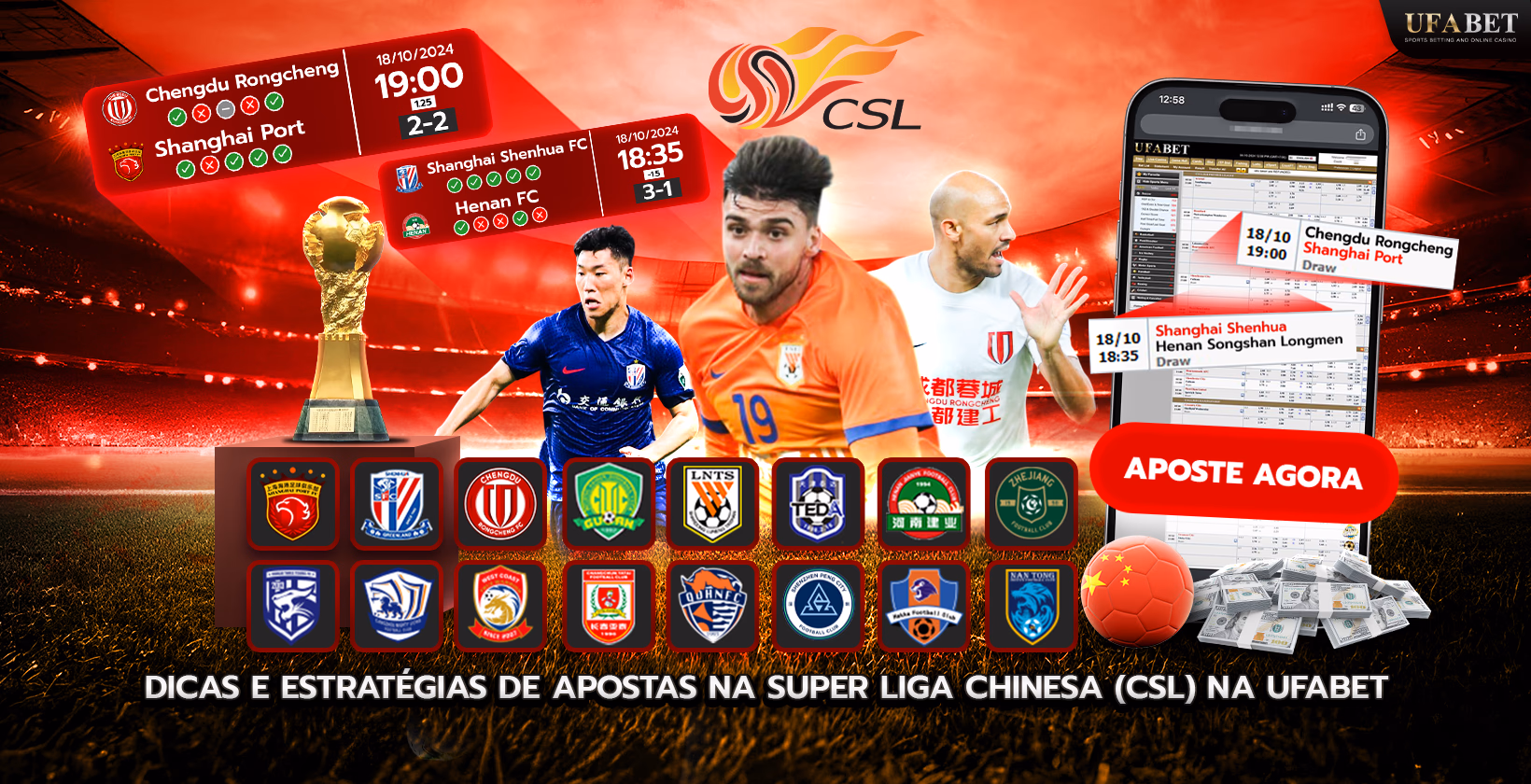 Apostas na Superliga Chinesa (CSL)