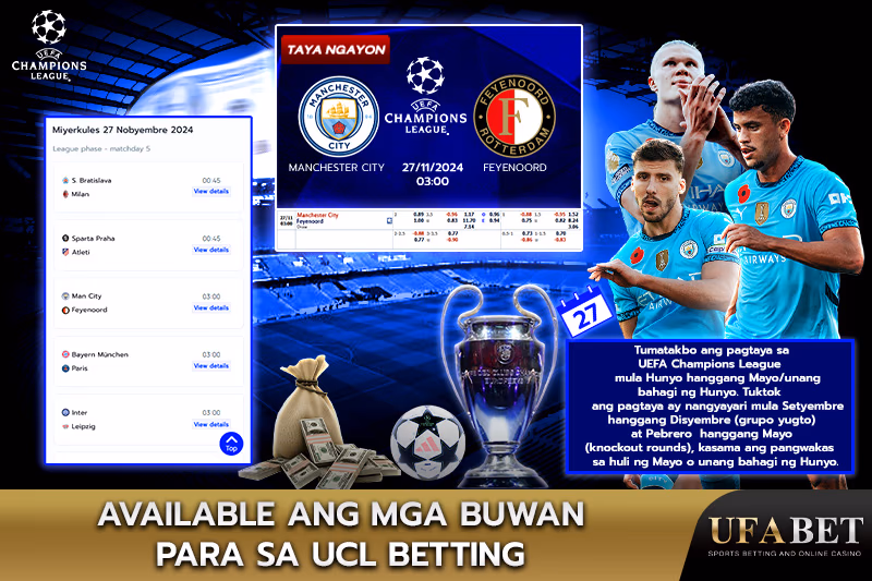 Mga buwan kung kailan maaaring tumaya sa UEFA Champions League