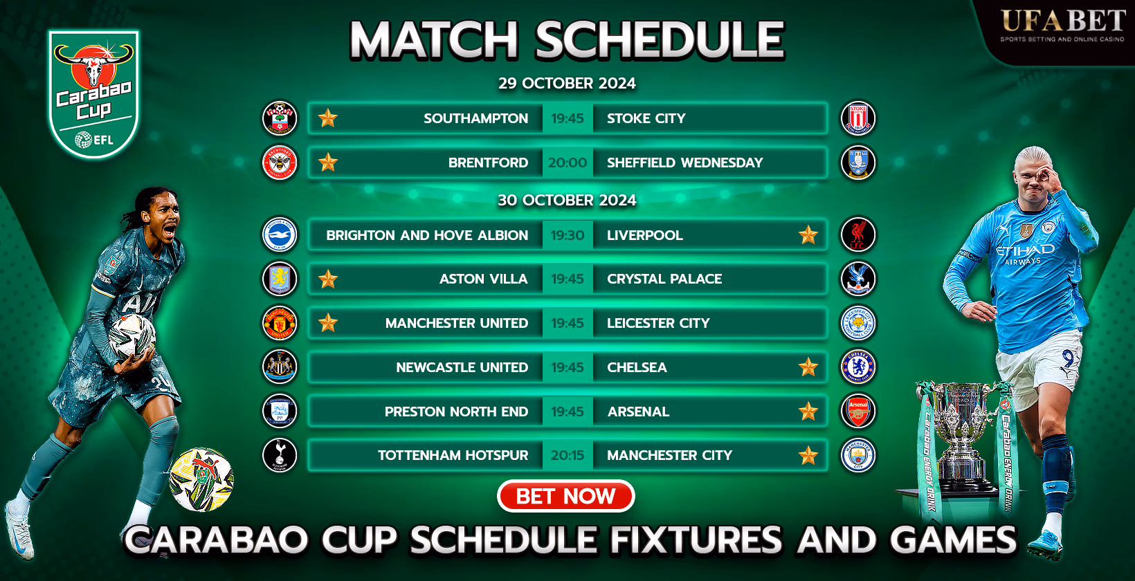 Carabao Cup Schedule and Fixtures