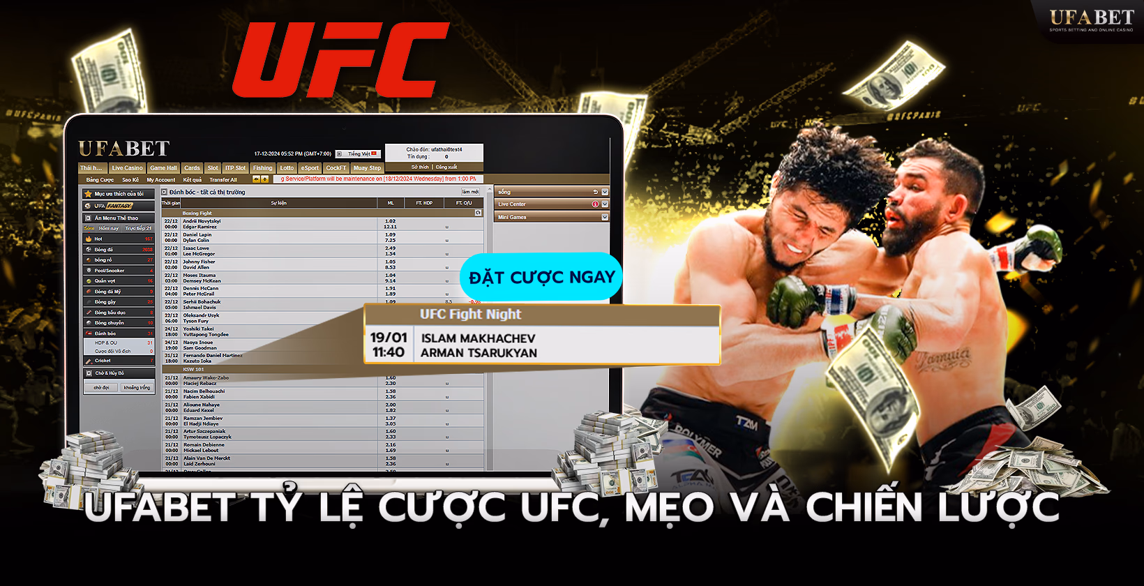 Chiến Lược Cá Cược UFC trên UFABET
