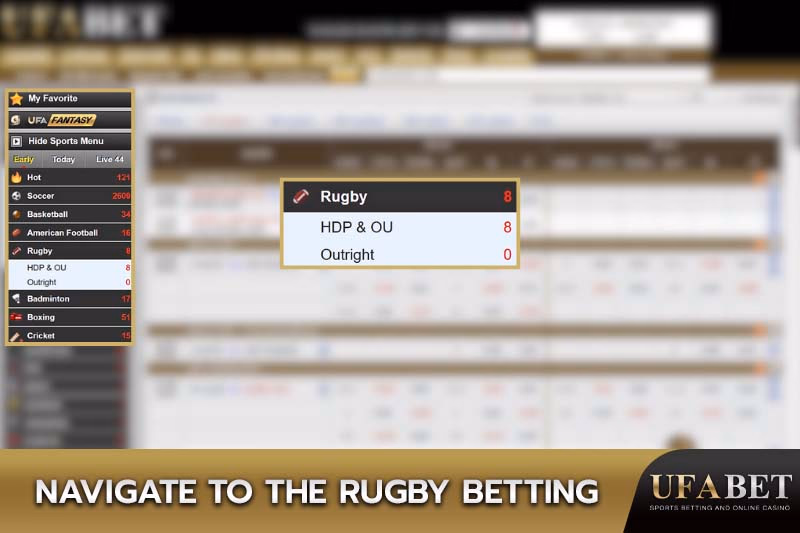 Display Rugby Betting Options