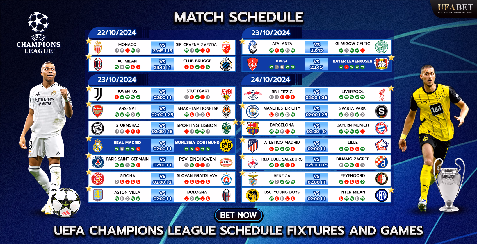 Champions League Schedule and Fixtures