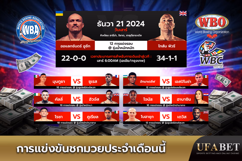 การแข่งขันชกมวยที่สำคัญในเดือนธันวาคม 2024