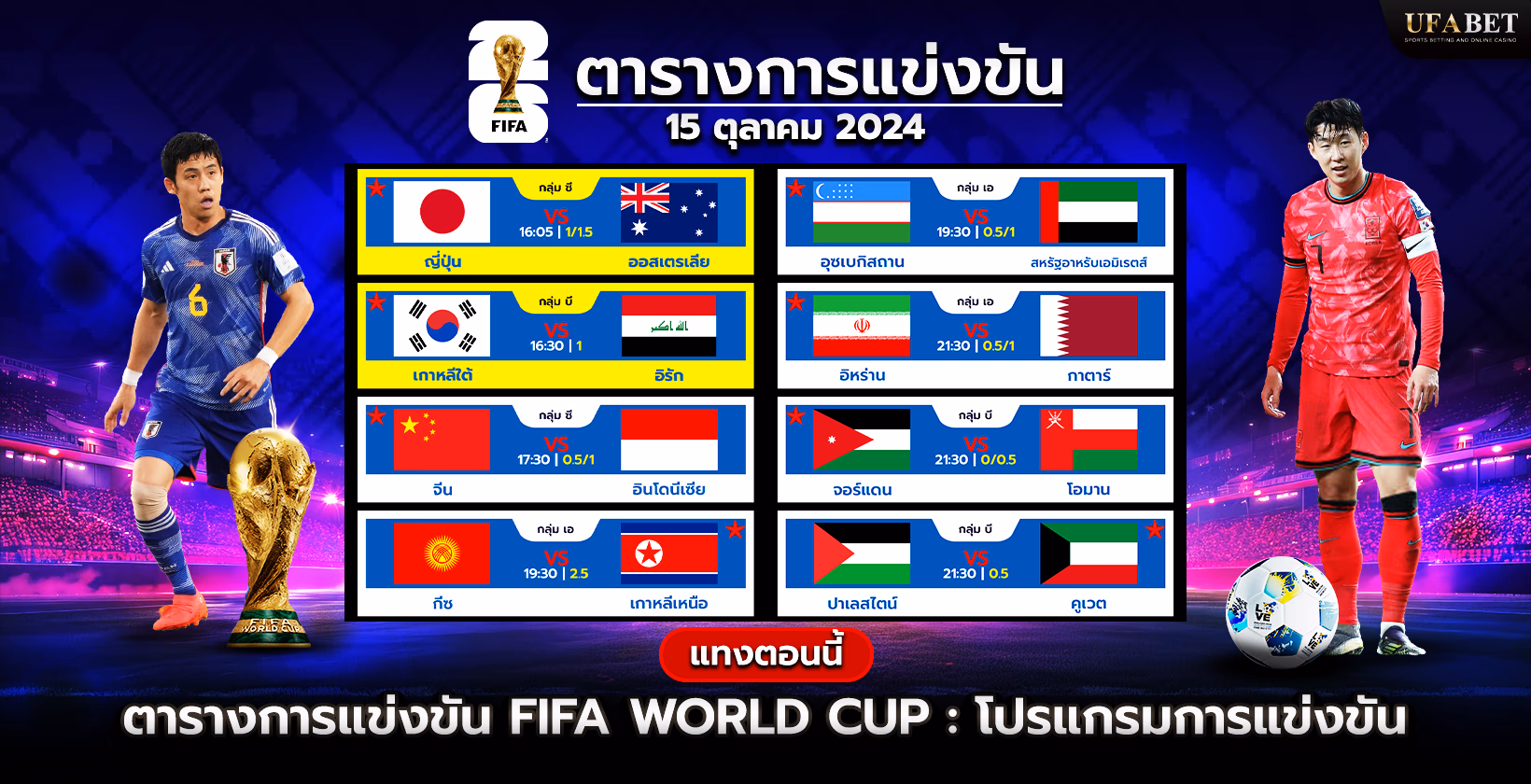 โปรแกรมการแข่งขันรอบคัดเลือกฟีฟ่าเวิลด์คัพ 2026
