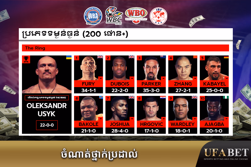 ចំណាត់ថ្នាក់អ្នកប្រដាល់ថ្នាក់ធ្ងន់