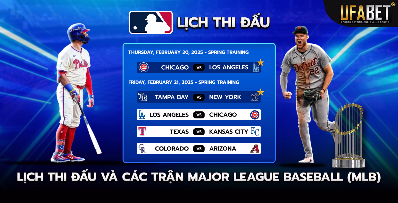 Lịch thi đấu và các trận đấu của Giải Major League Baseball (MLB)