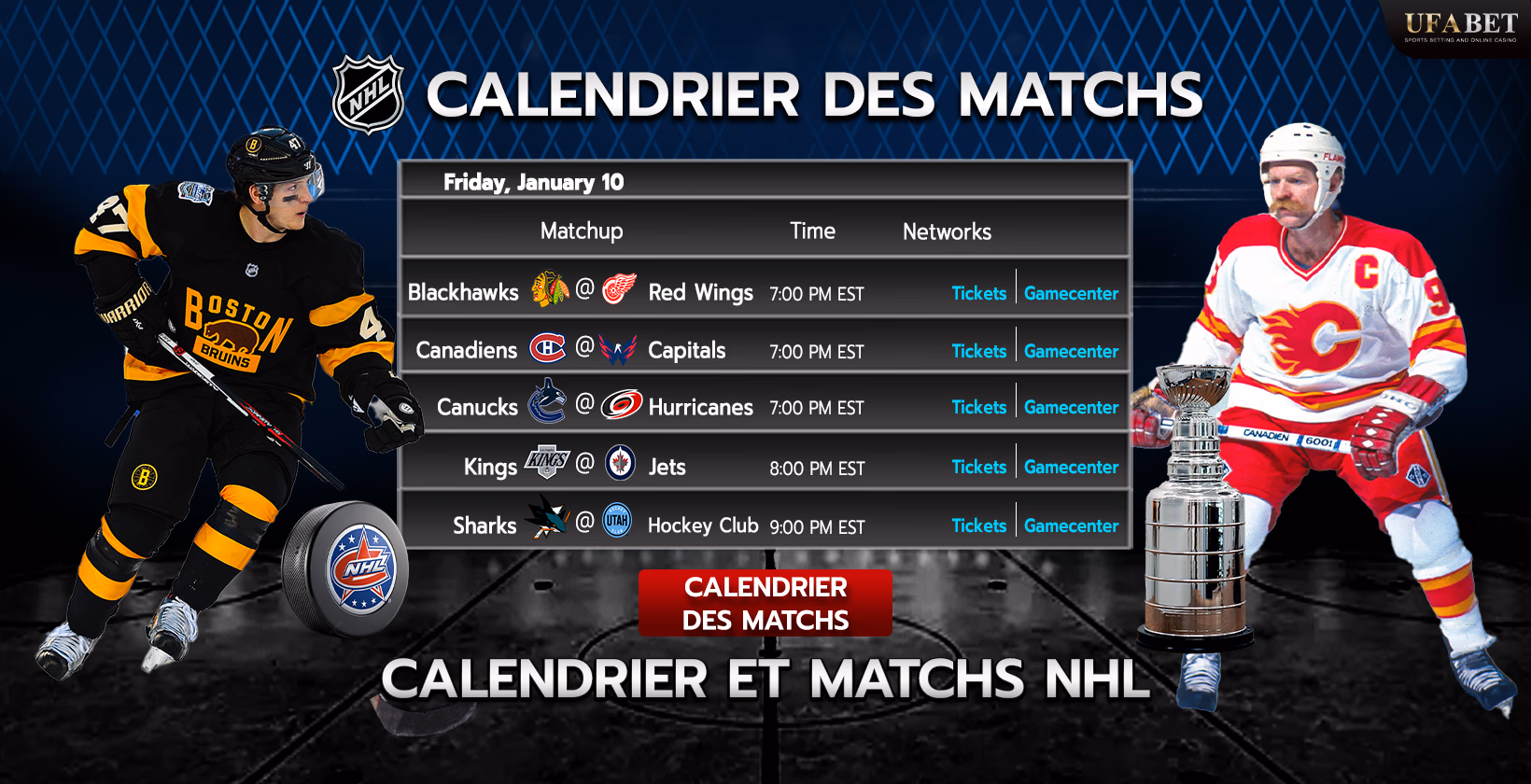 Calendrier des Matchs NHL