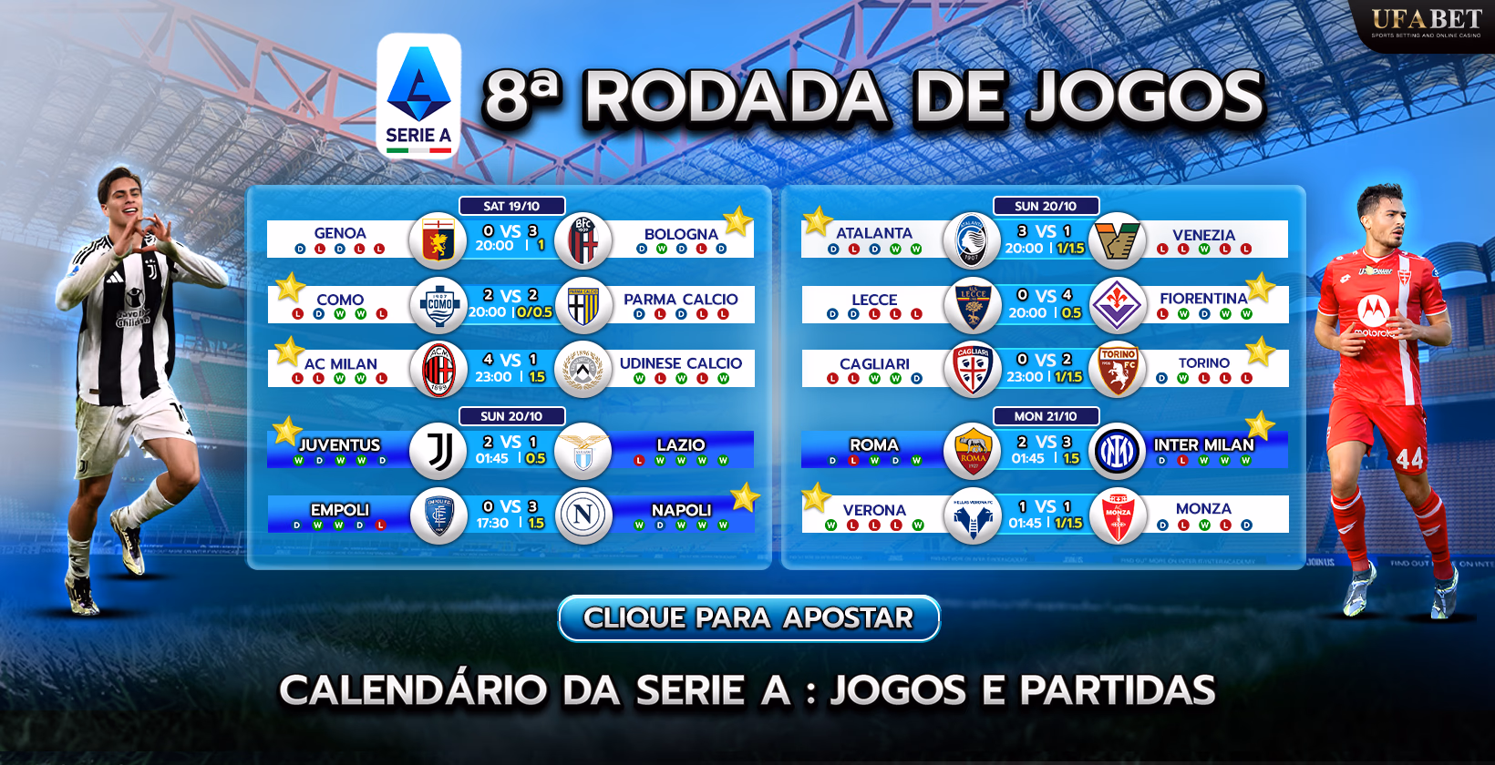 Calendário de competições da Série A