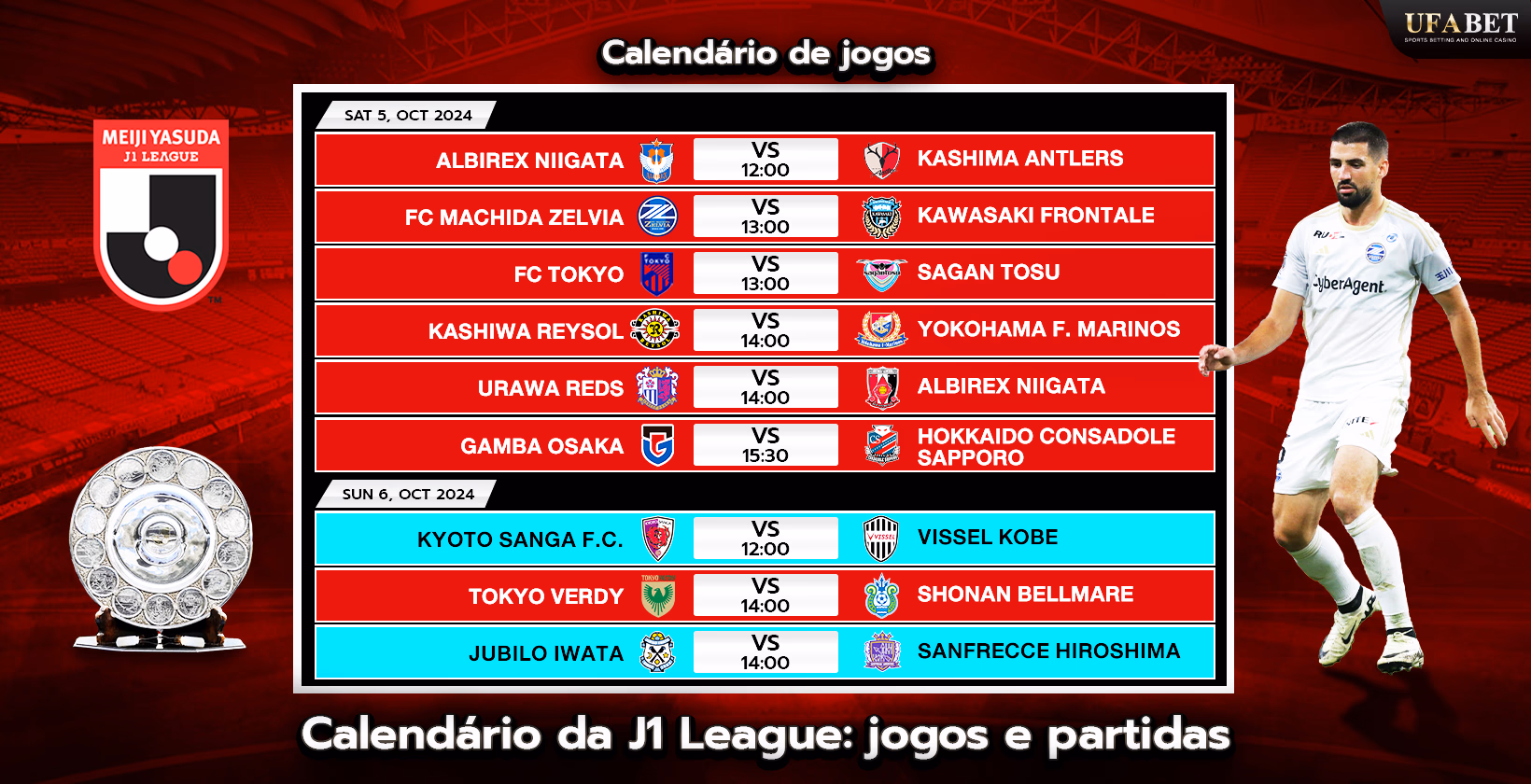 Calendário de competições da J.League do Japão