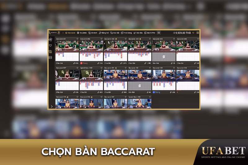 Chọn Bàn Baccarat Trực Tuyến