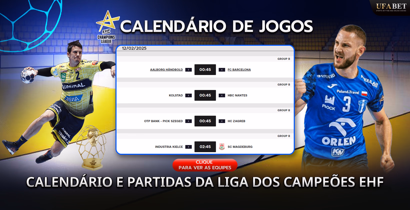 Calendário e programação da Liga dos Campeões EHF