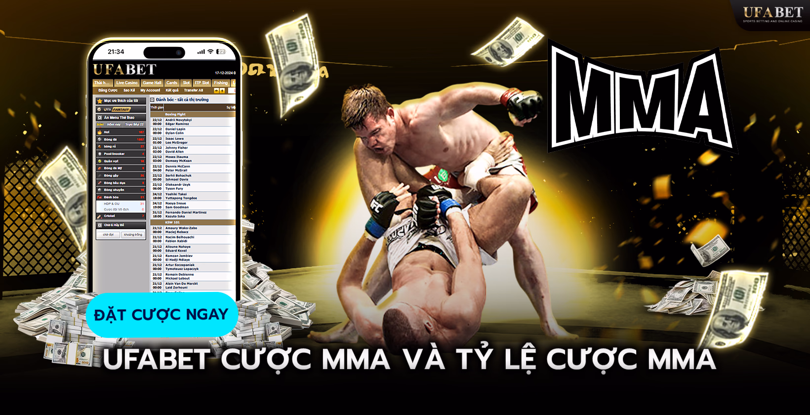 Đặt cược MMA và tỷ lệ cược MMA Ufabet