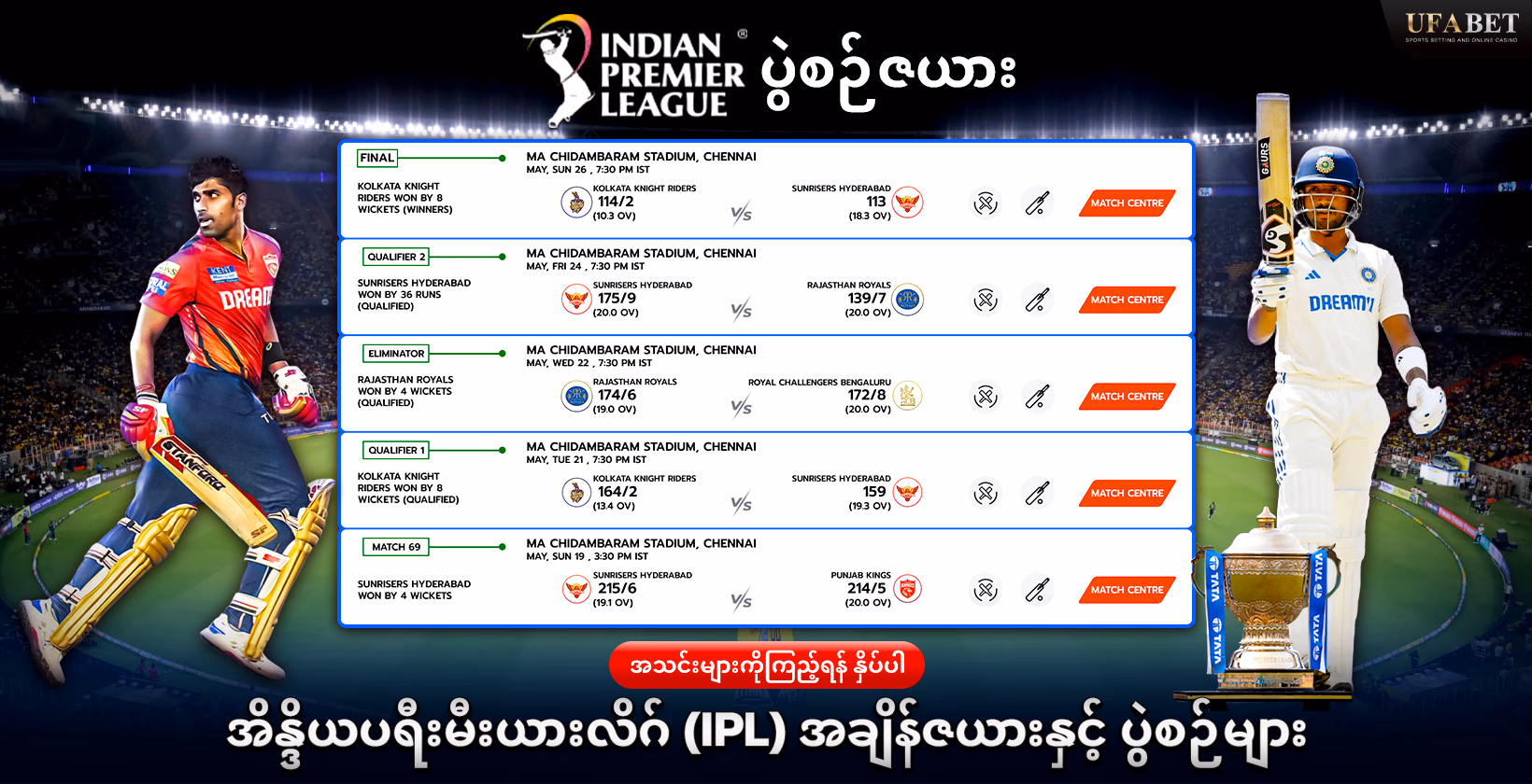 IPL ပွဲစဉ်ဇယား