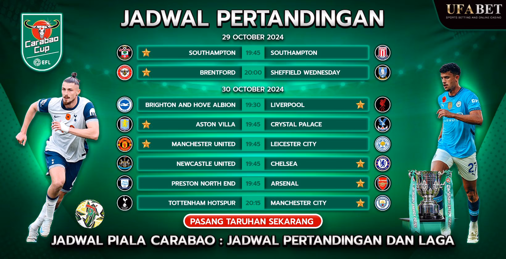 Jadwal dan Pertandingan Carabao Cup