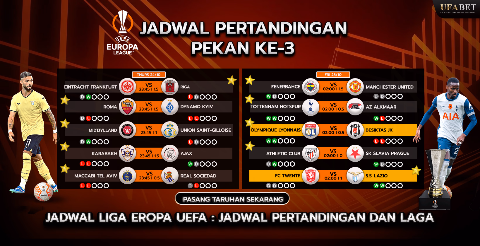 Jadwal dan Pertandingan Liga Eropa UEFA