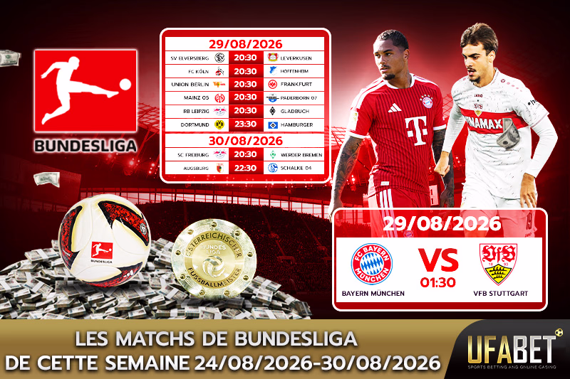 Calendrier des matchs de la Bundesliga cette semaine