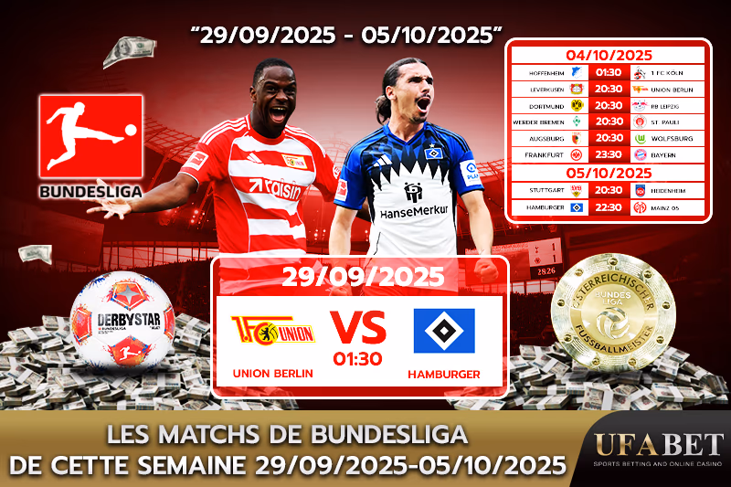 Calendrier des matchs de la Bundesliga cette semaine
