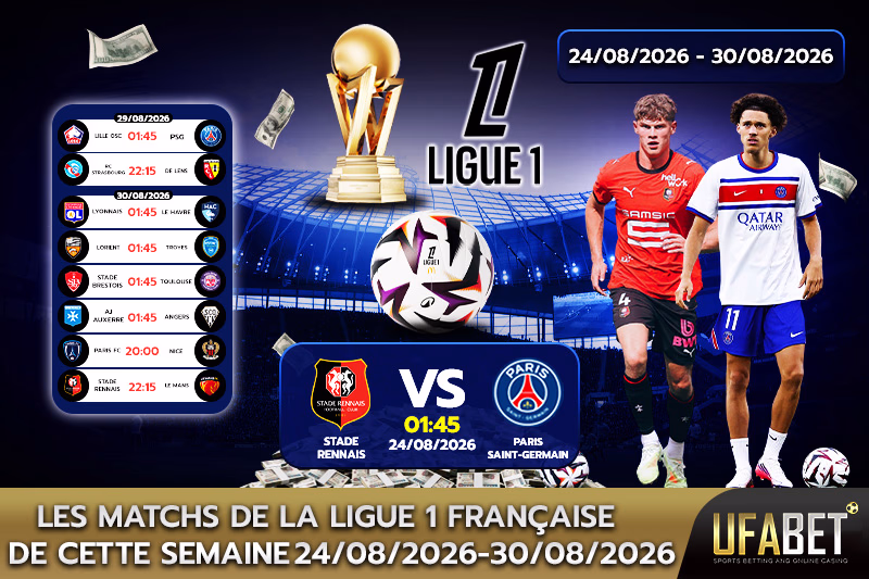 Calendrier des matchs de la Ligue 1 cette semaine