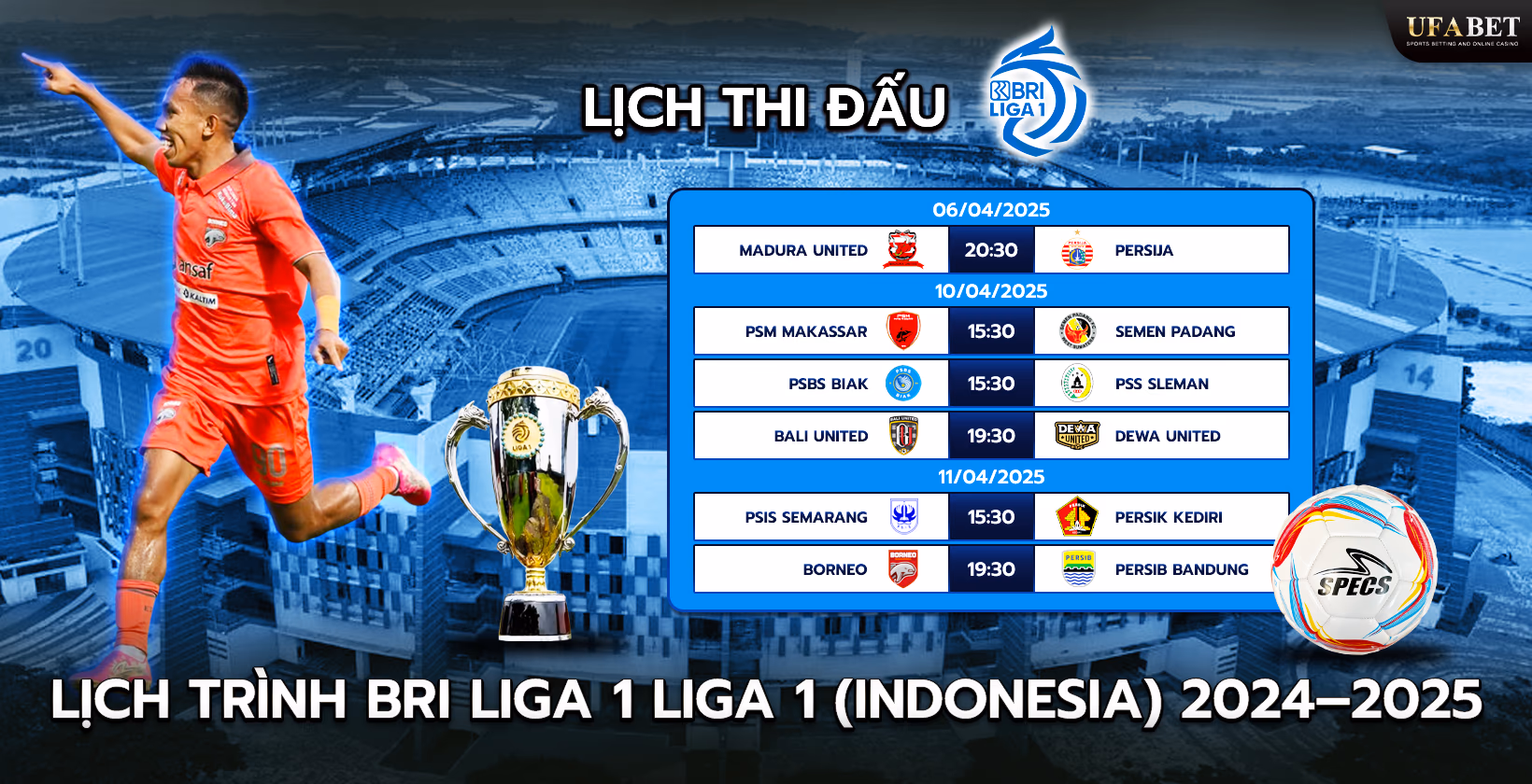 Lịch thi đấu BRI Liga 1 2025