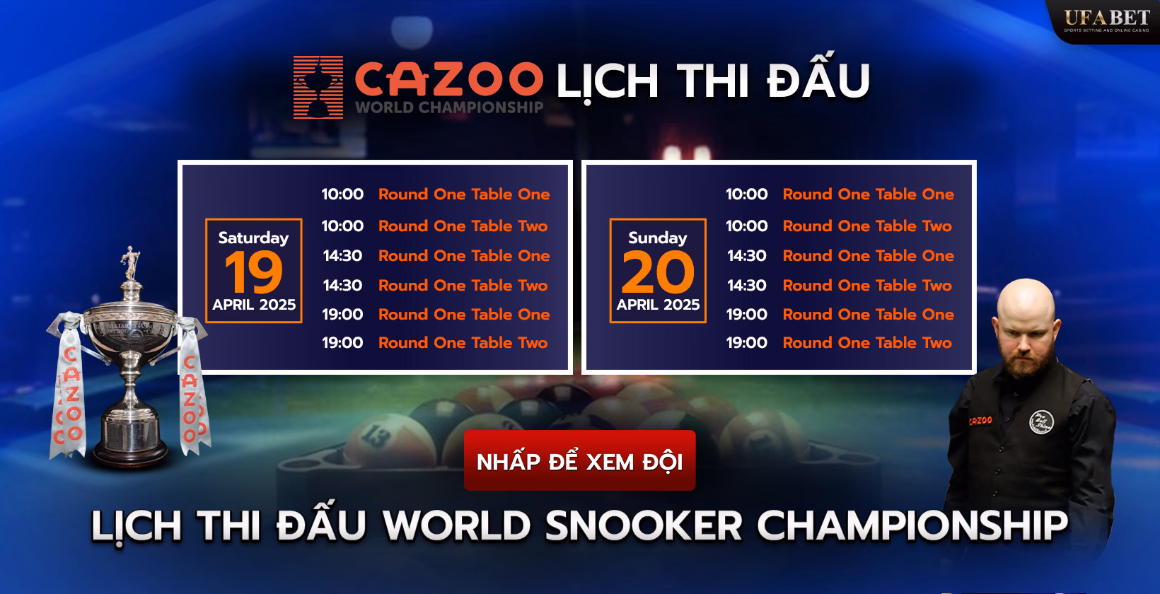 Lịch Thi Đấu Giải Vô Địch Snooker Thế Giới