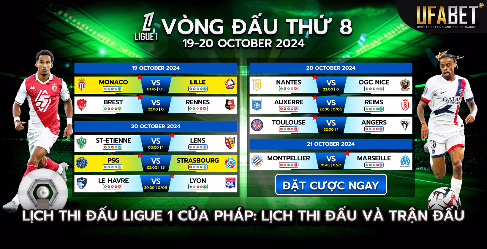 Lịch thi đấu và các trận đấu của Ligue 1