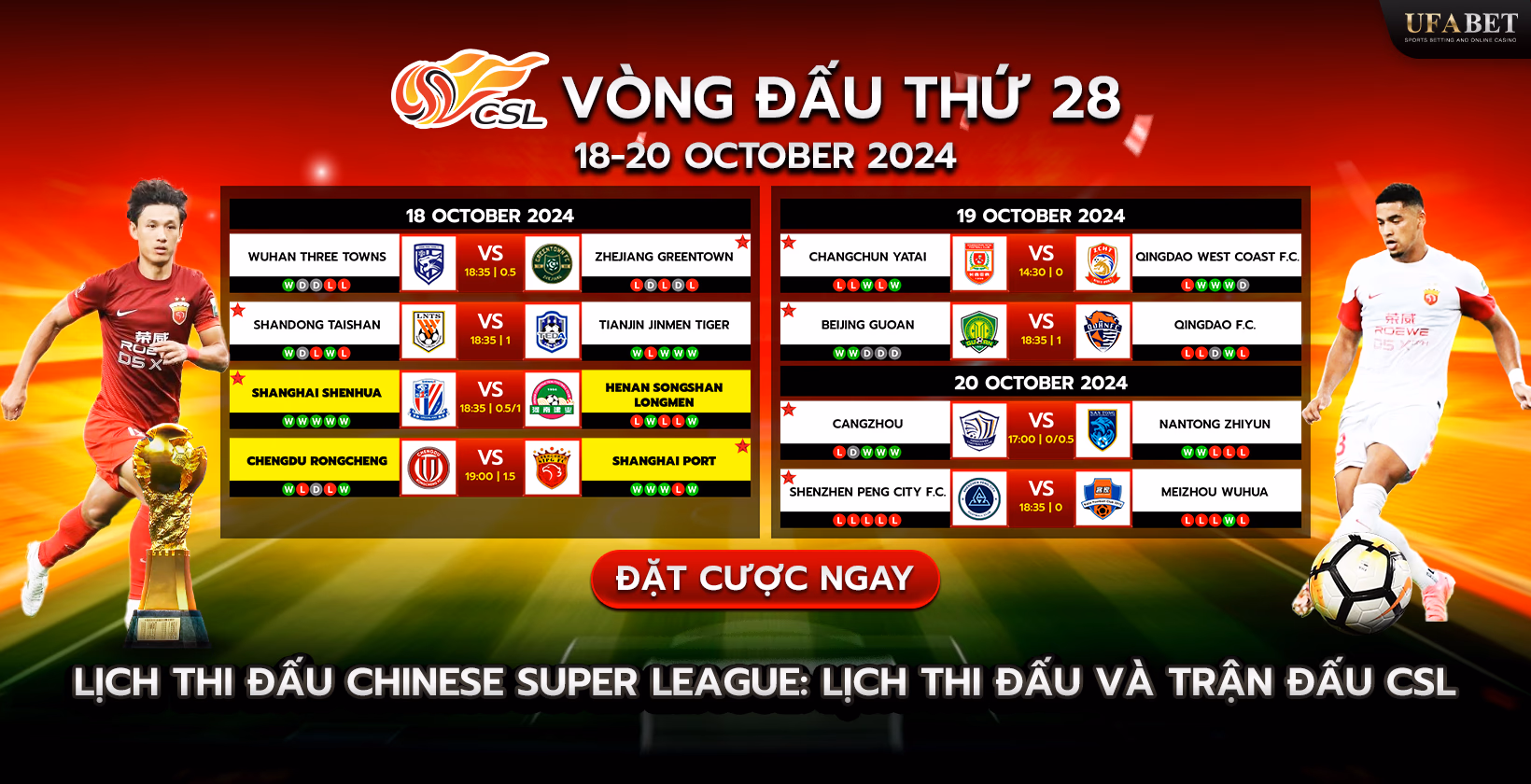 Lịch thi đấu và các trận đấu CSL