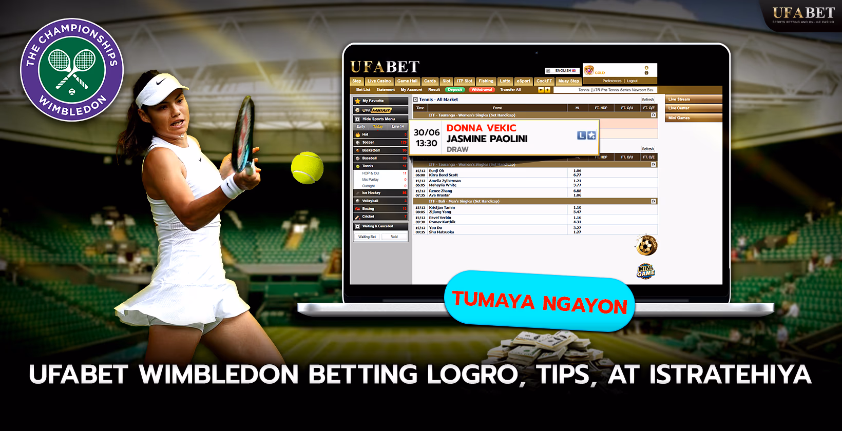 Mga Estratehiya sa Pagtaya sa Wimbledon sa UFABET