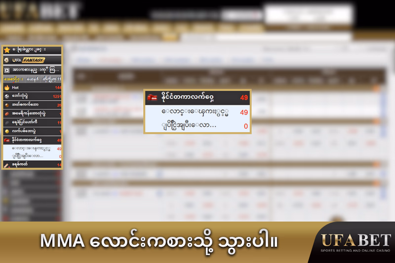 MMA လောင်းကစား ရွေးချယ်မှုများ
