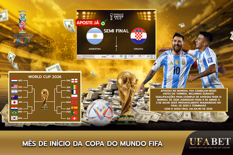 Mês de abertura de apostas para a Copa do Mundo FIFA