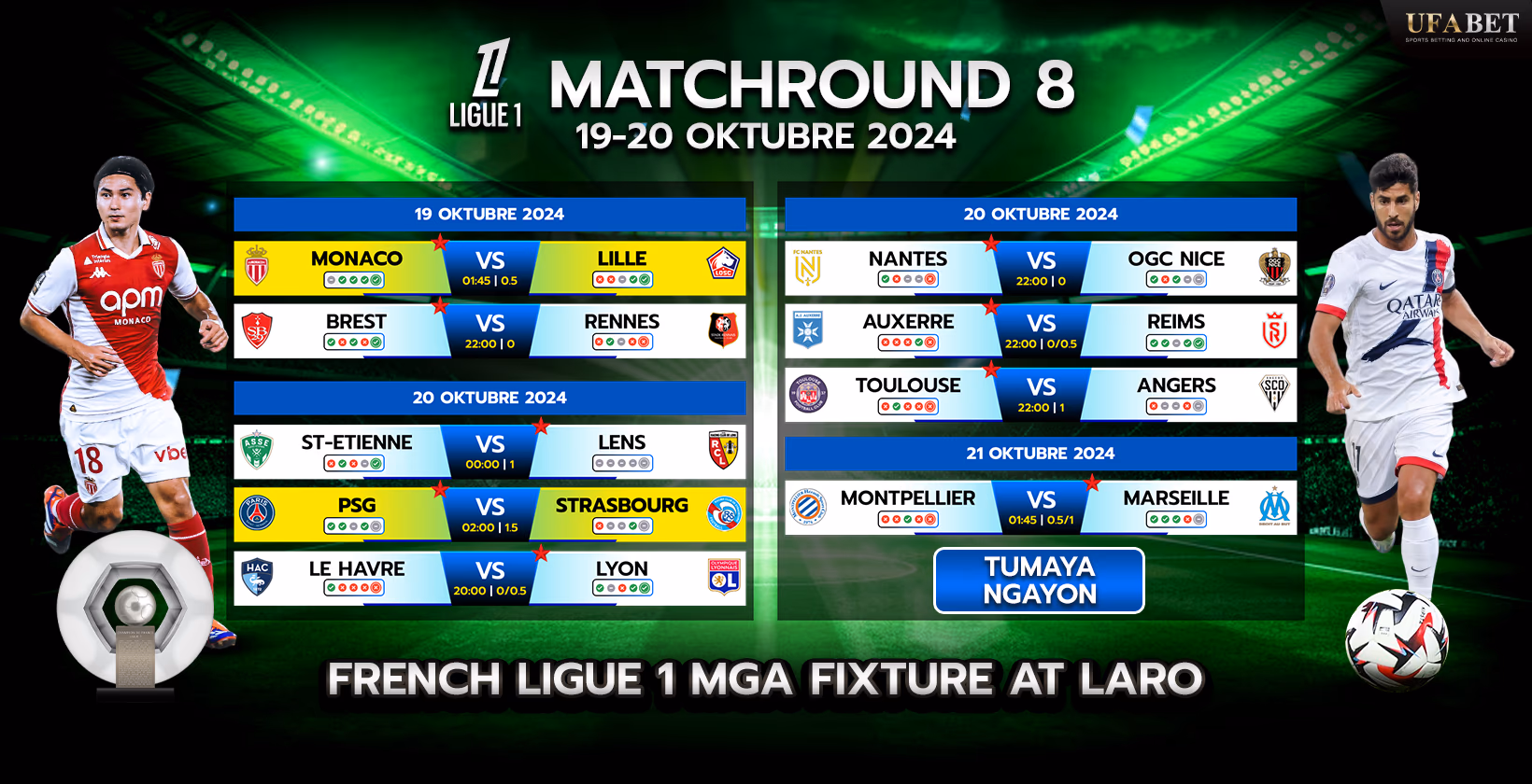 Iskedyul ng kompetisyon ng Ligue 1 France