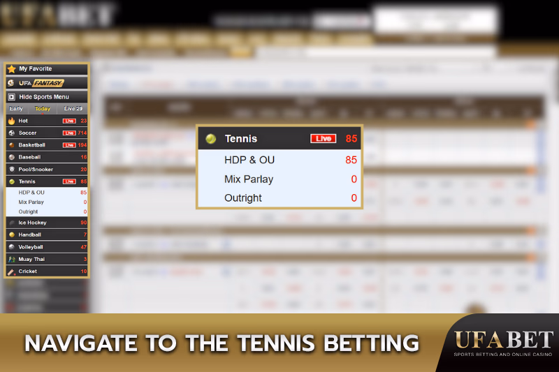 Tennis Betting Options on UFABET Platform