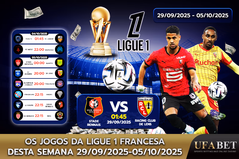 Quais jogos da Ligue 1 Francesa acontecerão esta semana?
