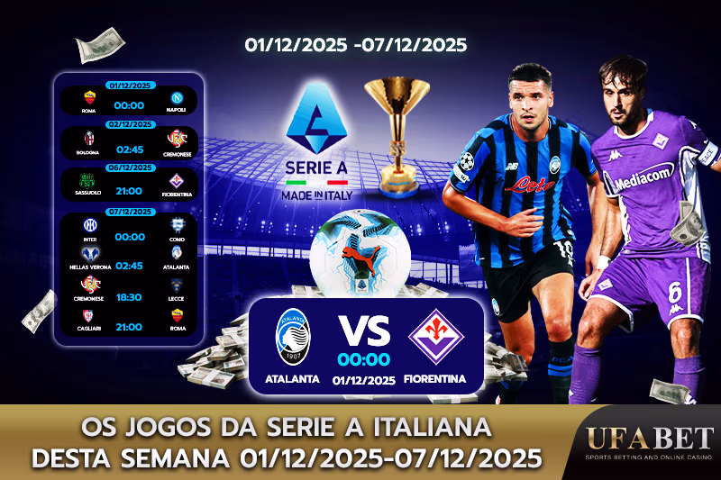 Quais jogos da Série A Italiana acontecem esta semana?