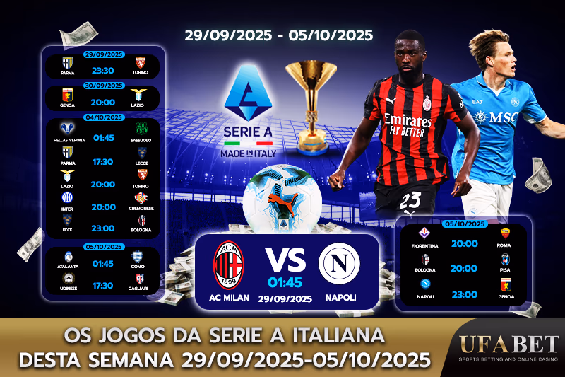 Quais jogos da Série A Italiana acontecem esta semana?