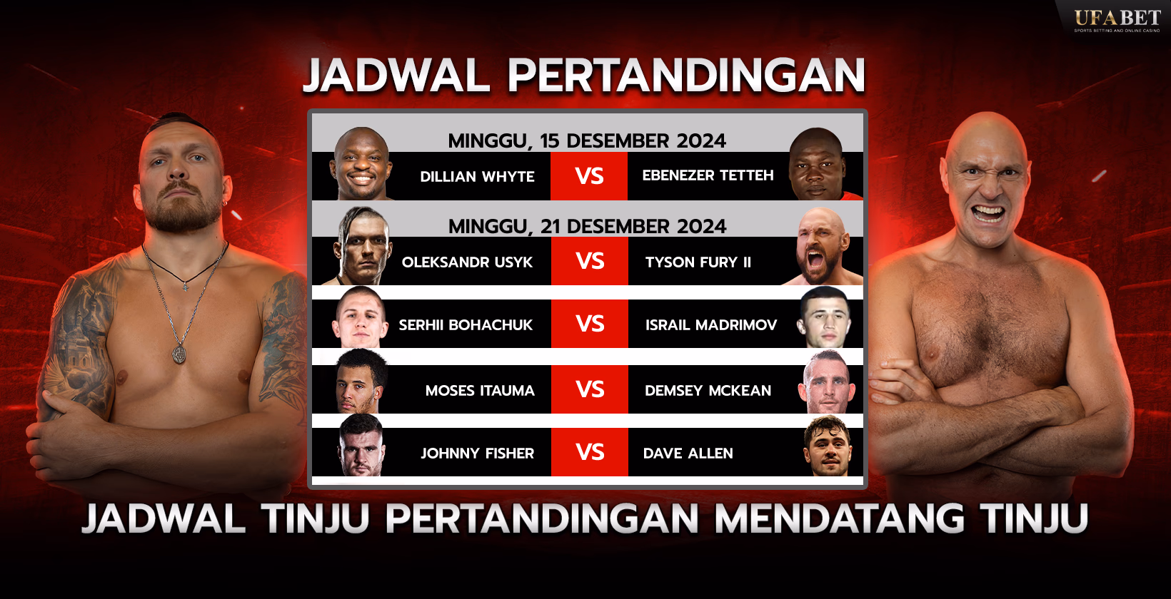 Jadwal dan Pertandingan Tinju