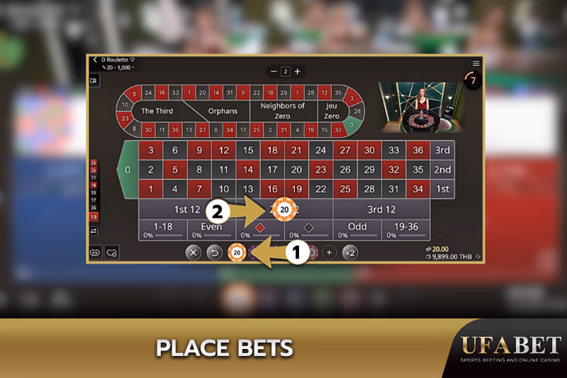 Place a Bet in Live Roulette