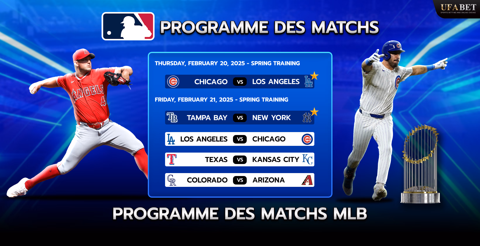 Programme des matchs MLB