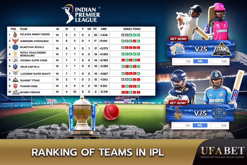 IPL Team Standings with Match Statistics 