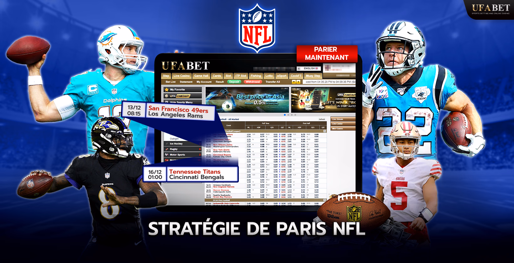 Stratégie de paris NFL sur UFABET