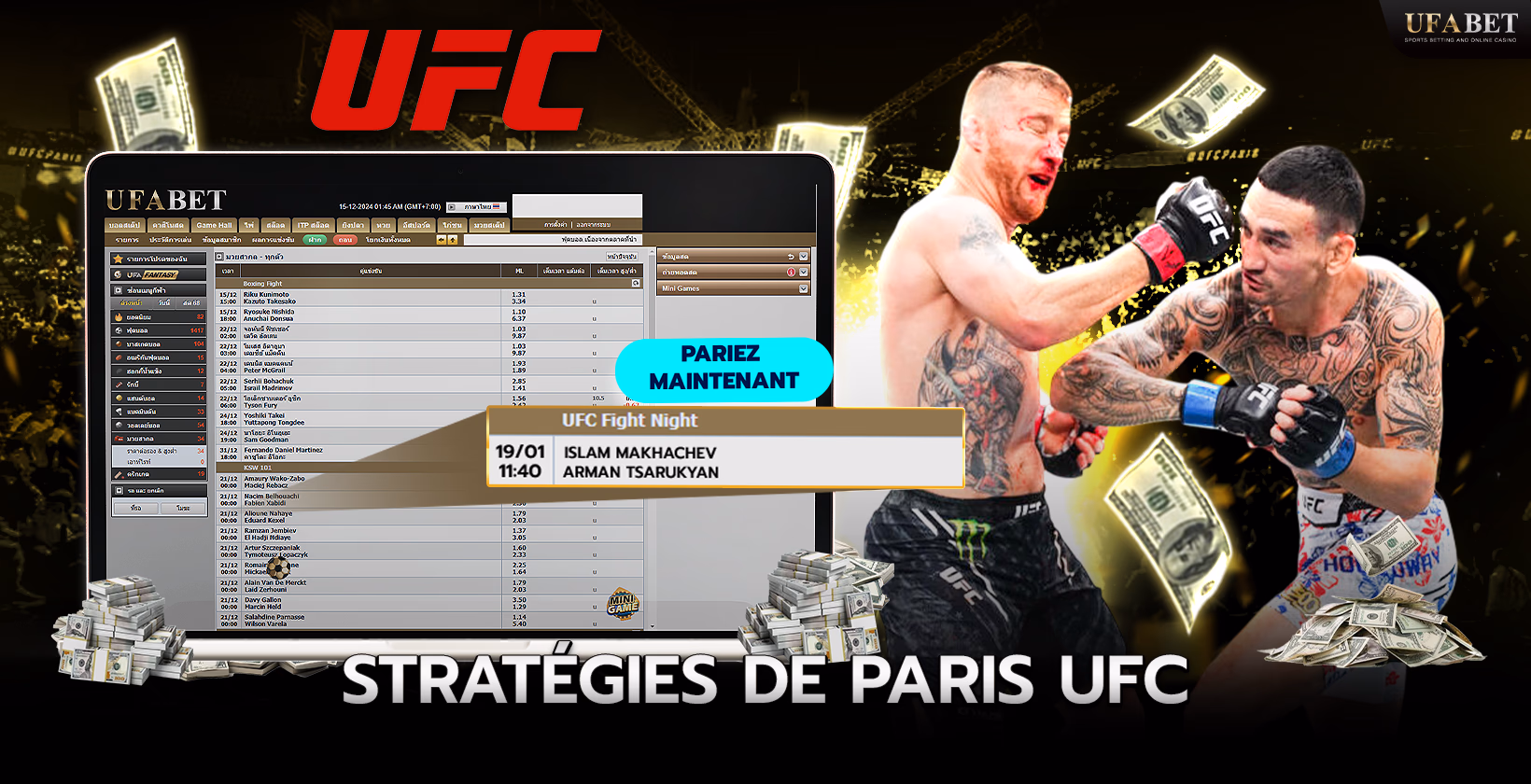 Stratégies de paris UFC sur UFABET