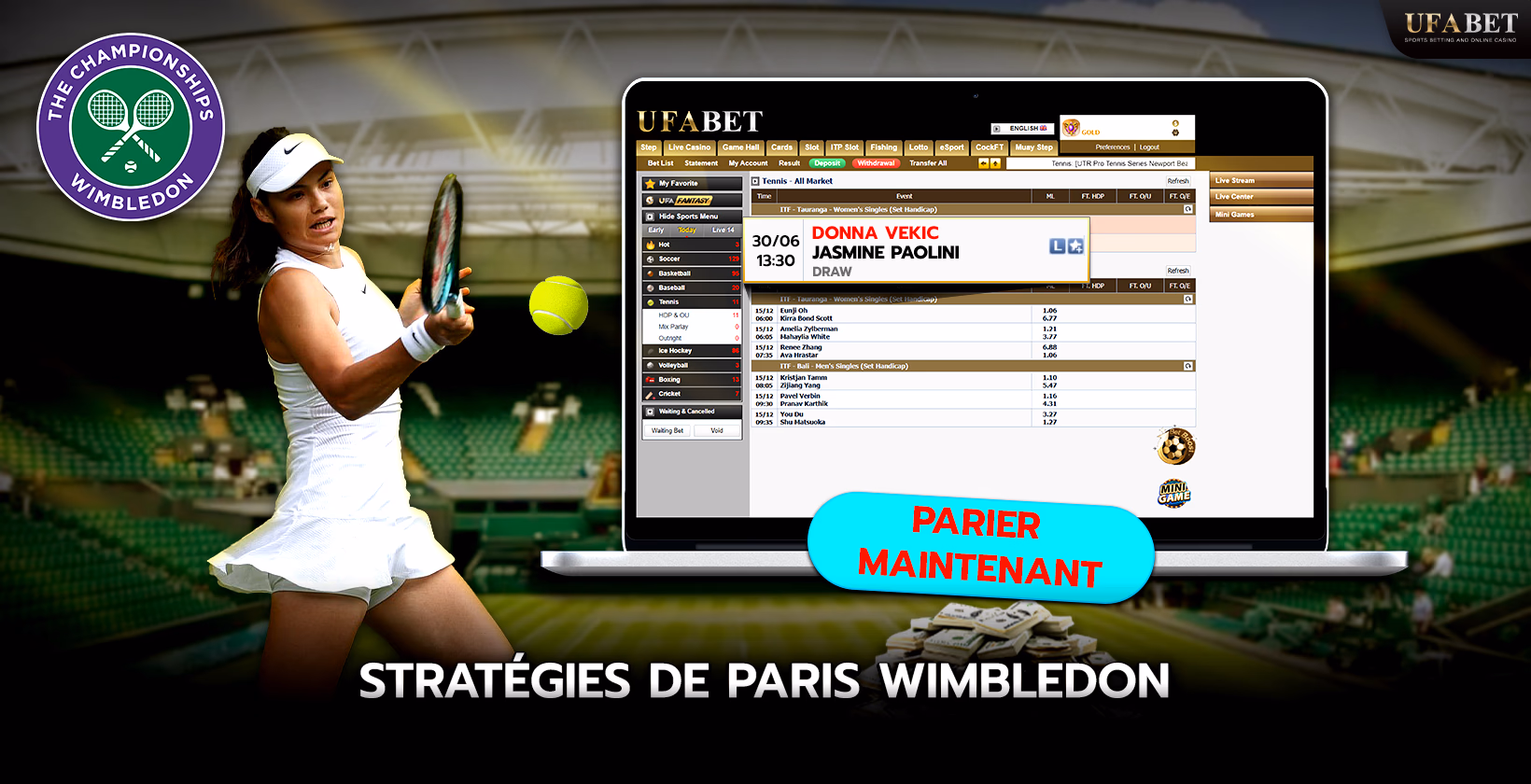 Stratégies de Paris Wimbledon sur UFABET