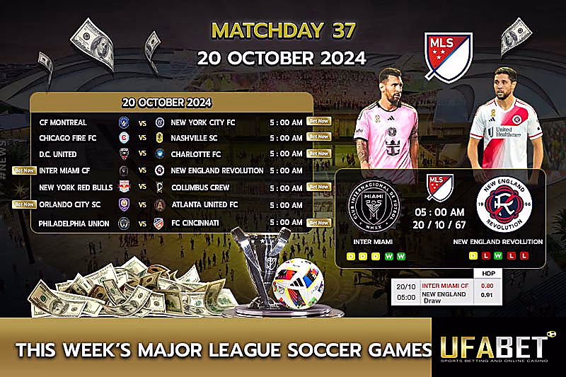 Major League Soccer schedule for this week.