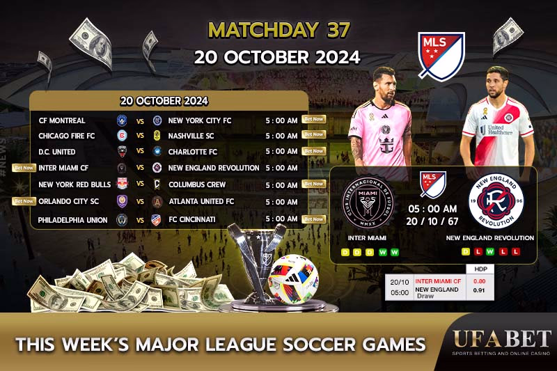 Major League Soccer schedule for this week.