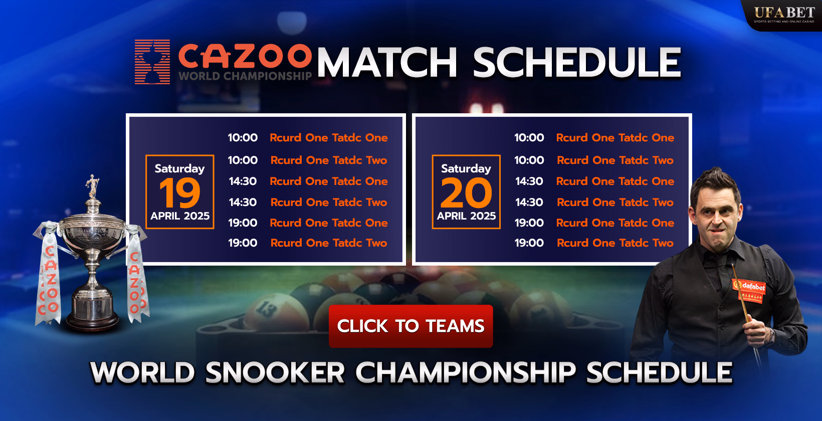 World Snooker Championship Schedule