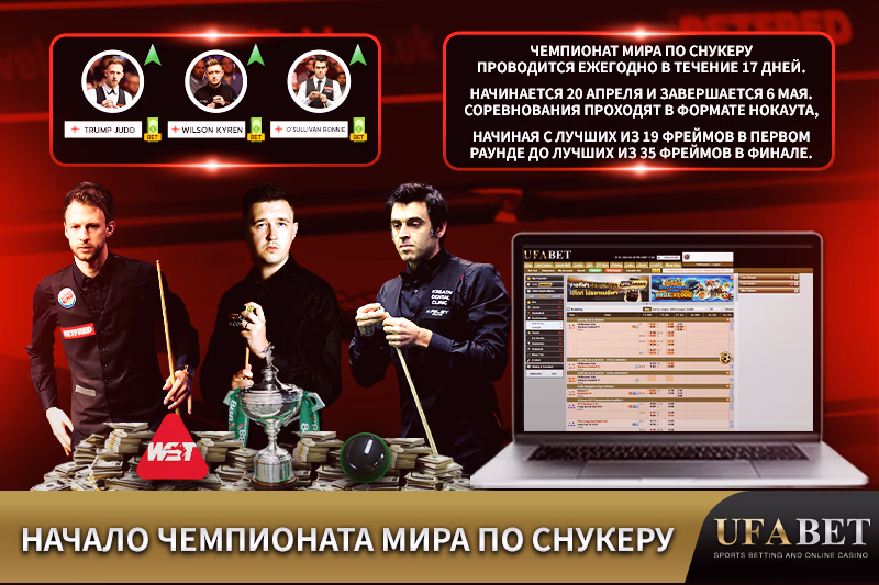 Начало чемпионата мира по снукеру на UFABET