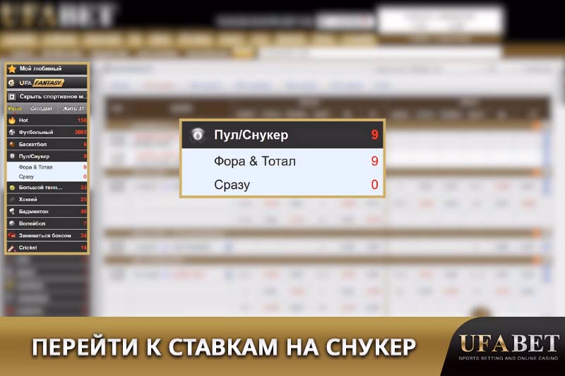 "Ставки на снукер на UFABET "