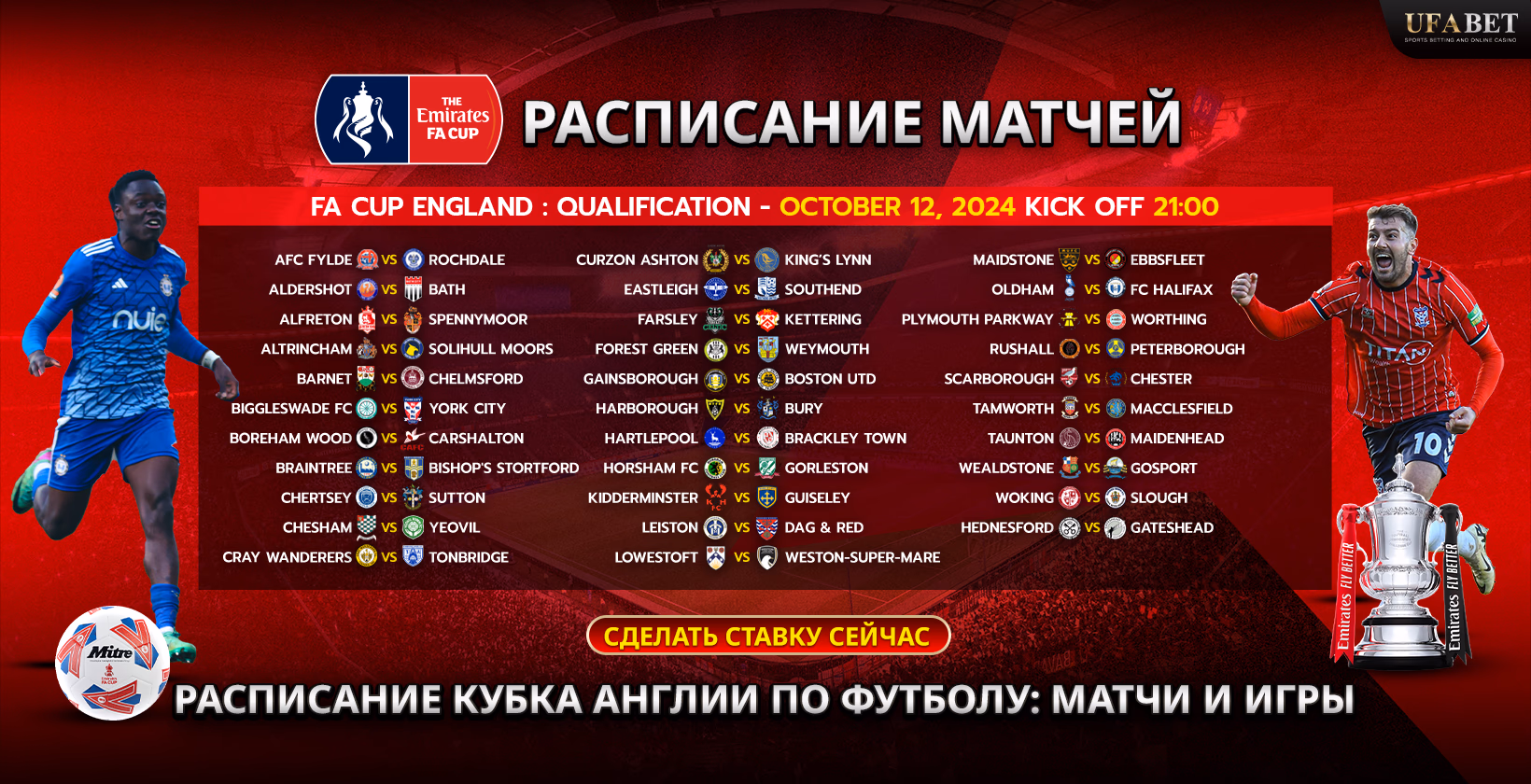 Расписание матчей Кубка Англии по футболу