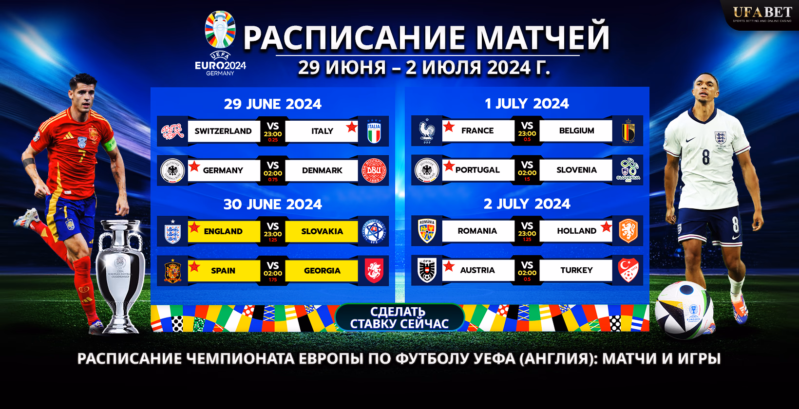 Расписание чемпионата Европы УЕФА