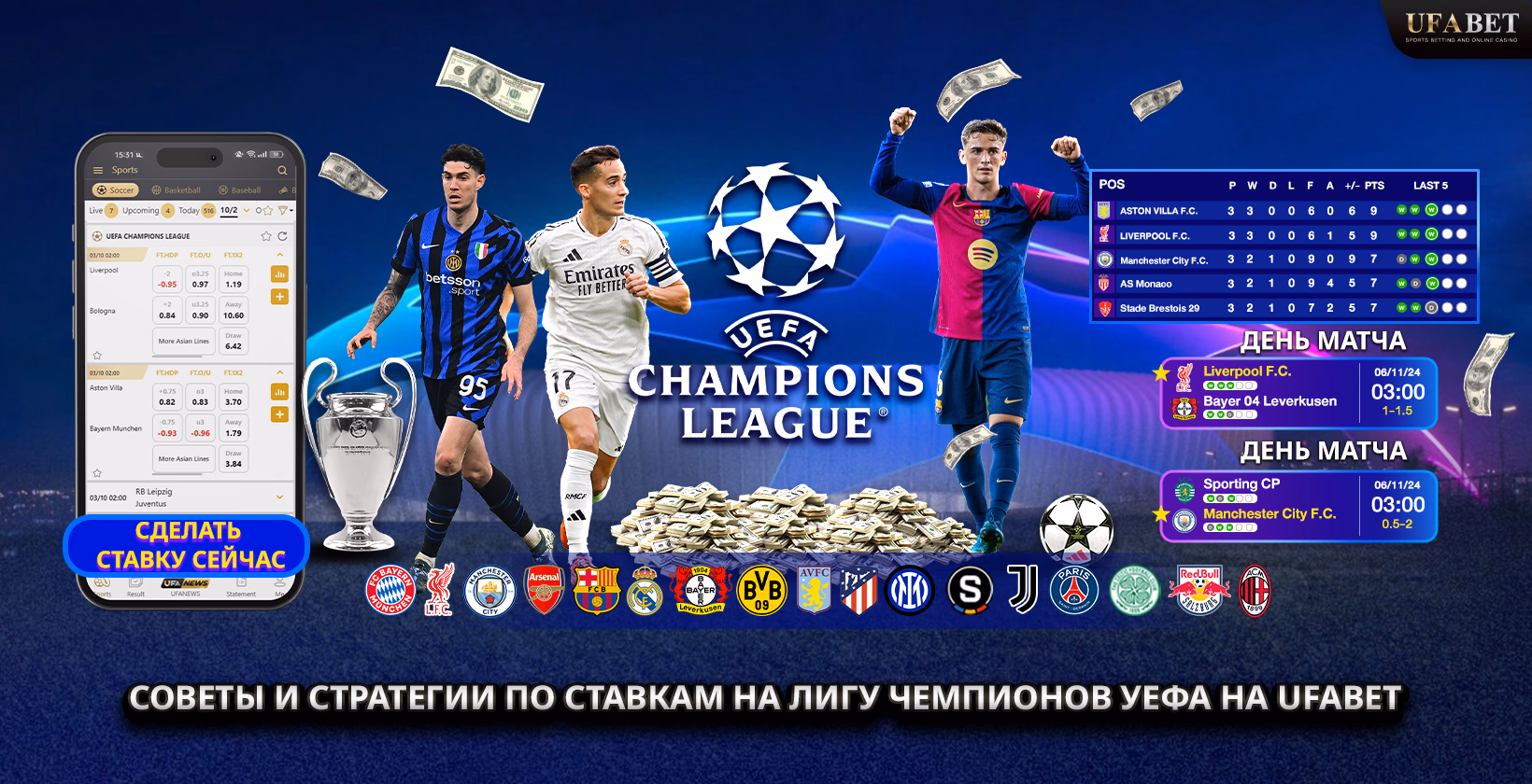 Ставки на Лигу Чемпионов УЕФА